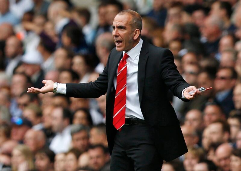 Sunderland's manager Paolo Di Canio reacts during their English Premier League soccer match against Tottenham Hotspur at White Hart Lane, London, Sunday, May 19, 2013. (AP Photo/Sang Tan) *** Local Caption ***  Britain Soccer Premier League.JPEG-02354.jpg