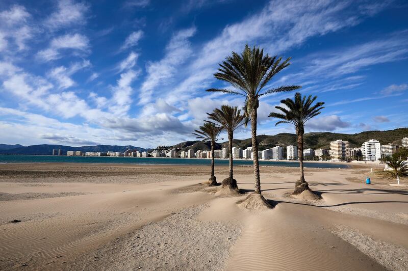 An empty beach in Cullera, Valencia. EPA