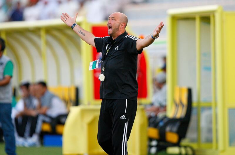 Al Nasr head coach Walter Zenga during the Etisalat Pro League match between Al Nasr and Al Shaab at Zabeel Stadium, Dubai on the 3rd November 2012. Credit: Jake Badger for The National