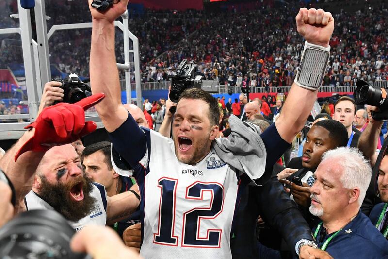 New England Patriots quarterback Tom Brady celebrates his side's success. AP Photo