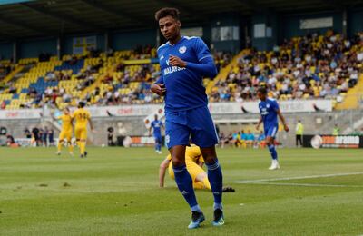 Soccer Football - Pre Season Friendly - Torquay United v Cardiff City - Plainmoor, Torquay, Britain - July 20, 2018   Cardiff City’s Josh Murphy celebrates scoring their first goal     Action Images via Reuters/Adam Holt