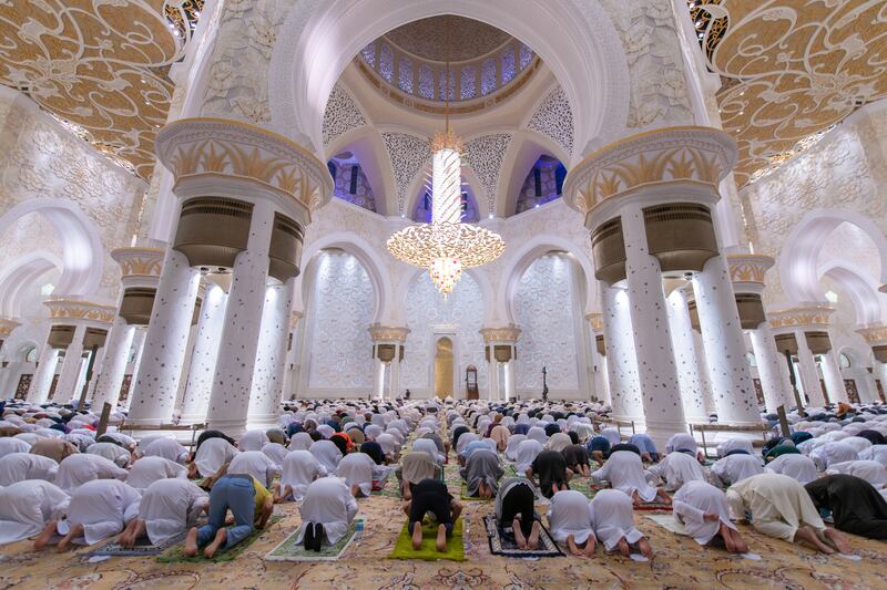 Worshippers at Sheikh Zayed Grand Mosque during Ramadan. Photo: Sheikh Zayed Grand Mosque