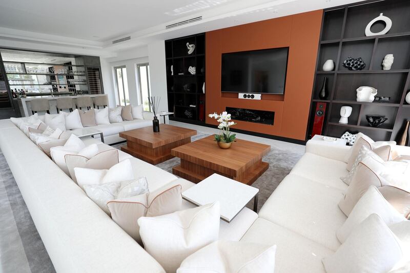Dubai, United Arab Emirates - Reporter: Panna Munyal. Lifestyle. Homes. The living room. A peek inside a luxury home in DubaiÕs District One. Monday, February 15th, 2021. Dubai. Chris Whiteoak / The National