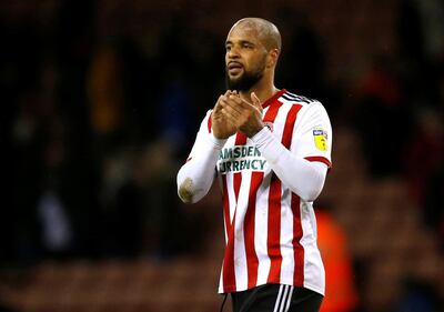 Soccer Football - Championship - Sheffield United v Brentford - Bramall Lane, Sheffield, Britain - March 12, 2019  Sheffield United's David McGoldrick celebrates after the game  Action Images/Ed Sykes  EDITORIAL USE ONLY. No use with unauthorized audio, video, data, fixture lists, club/league logos or "live" services. Online in-match use limited to 75 images, no video emulation. No use in betting, games or single club/league/player publications.  Please contact your account representative for further details.