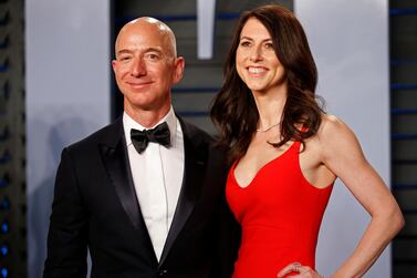  Amazon chief executive Jeff Bezos with his former wife  MacKenzie Bezos. The couple are now divorced. Reuters
