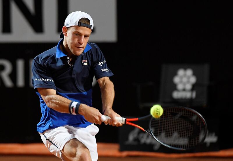 Tennis - ATP 1000 - Italian Open - Foro Italico, Rome, Italy - May 18, 2019   Argentina's Diego Schwartzman in action during his semi final match against Serbia's Novak Djokovic   REUTERS/Giuseppe Maffia