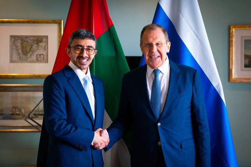 Sheikh Abdullah with Russian Foreign Minister Sergey Lavrov