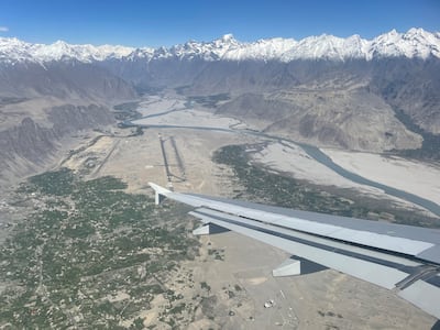 Coming into land in the Skardu valley. Photo: Mohamed Suleman