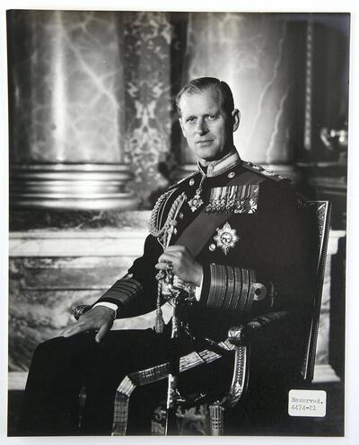 Prince Philip poses in a photograph by Anthony Buckley. Anthony Buckley & Constantine Ltd