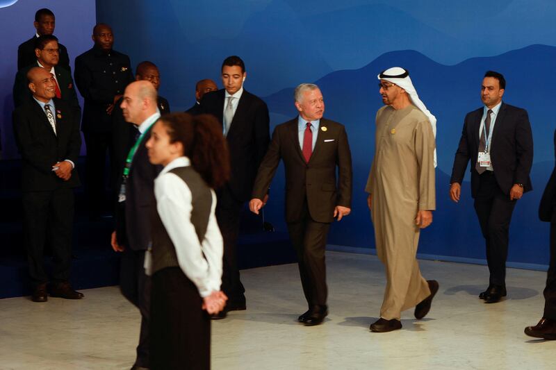 Sheikh Mohamed and King Abdullah in Sharm El Sheikh. Reuters