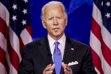 Joe Biden, Democratic presidential nominee, speaks during the virtual Democratic National Convention. Bloomberg