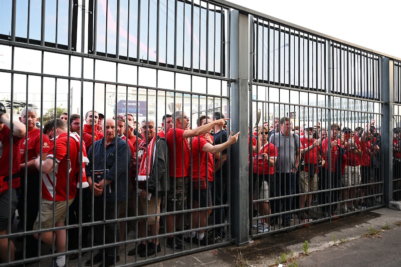 Liverpool fans waiting to get into the Stade de France in Paris before the Champions League final. Getty