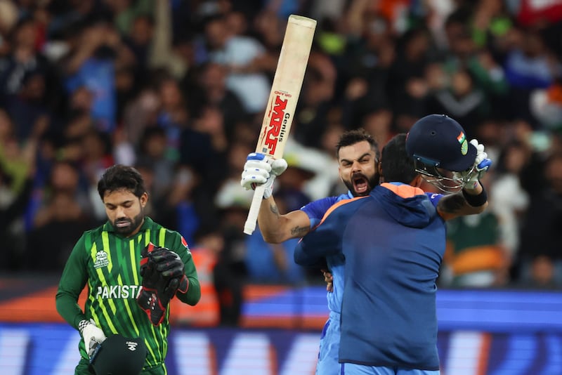 Virat Kohli guided India to victory over Pakistan in Melbourne on Sunday. AP