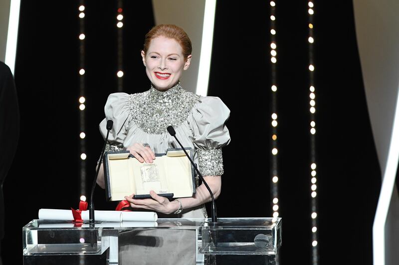 Emily Beecham receives the Best Actress award for her role in "Little Joe" at the Closing Ceremony during the 72nd annual Cannes Film Festival on May 25, 2019 in Cannes, France. Getty Images