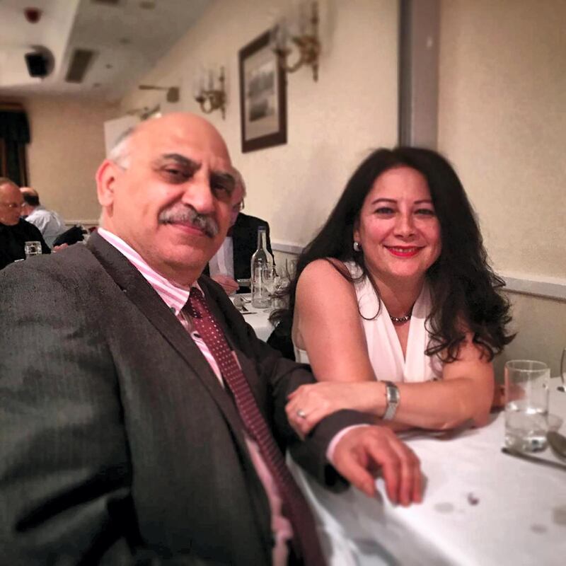 Anoosheh Ashoori with his wife before his arrest in Iran in 2017. He has spent more than three years in Evin jail. Image provided by family