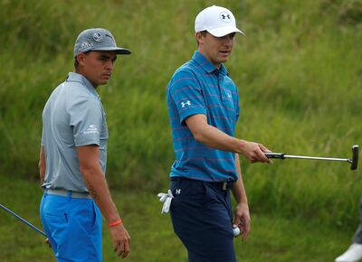 Golf - The 146th Open Championship - Royal Birkdale - Southport, Britain - July 19, 2017   USA’s Jordan Spieth and Rickie Fowler during a practice round   REUTERS/Paul Childs