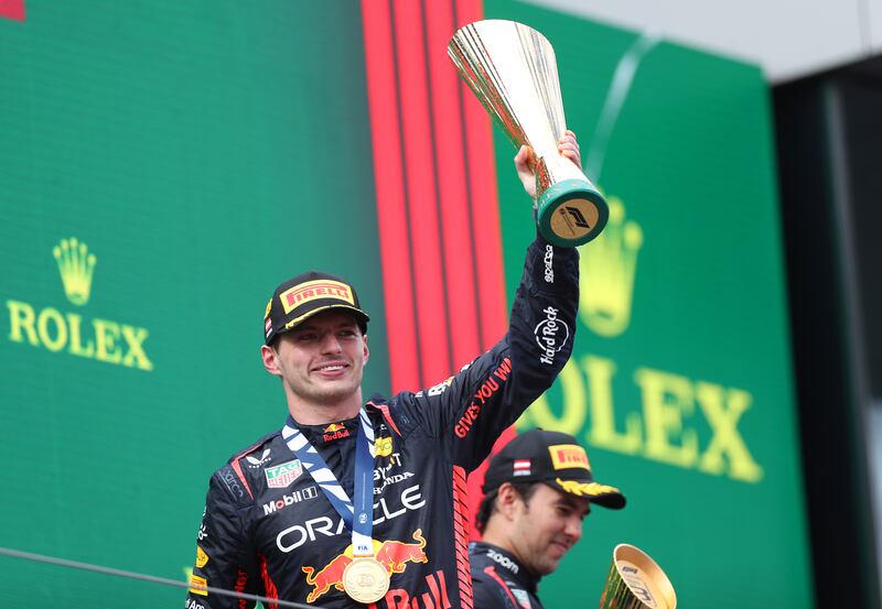 Max Verstappen after winning the Austrian Grand Prix at Red Bull Ring in Spielberg, on July 2, 2023. Getty