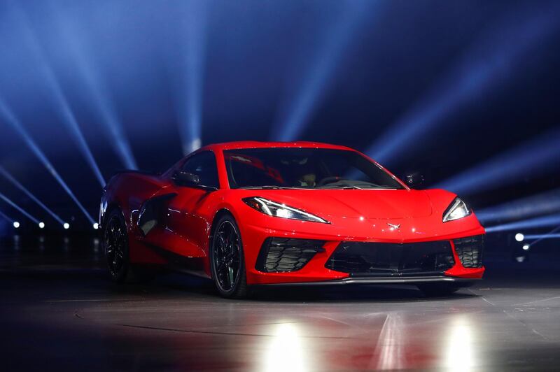 General Motors unveils its redesigned mid-engine C8 Corvette, the 2020 Chevrolet Corvette Stingray. Reuters