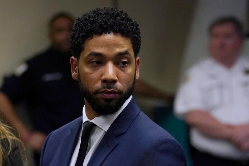 FILE PHOTO: Actor Jussie Smollett makes a court appearance at the Leighton Criminal Court Building in Chicago, Illinois, U.S., March 14, 2019.    E. Jason Wambsgans/Chicago Tribune/Pool via REUTERS/File Photo