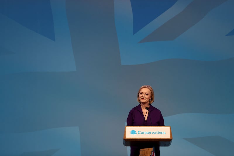 New Conservative Party leader and Britain's Prime Minister-elect Liz Truss delivers a speech after being announced the winner of the Tory Party leadership contest in central London on September 5, 2022. Ms Truss is the UK's third female prime minister following Theresa May and Margaret Thatcher. AFP