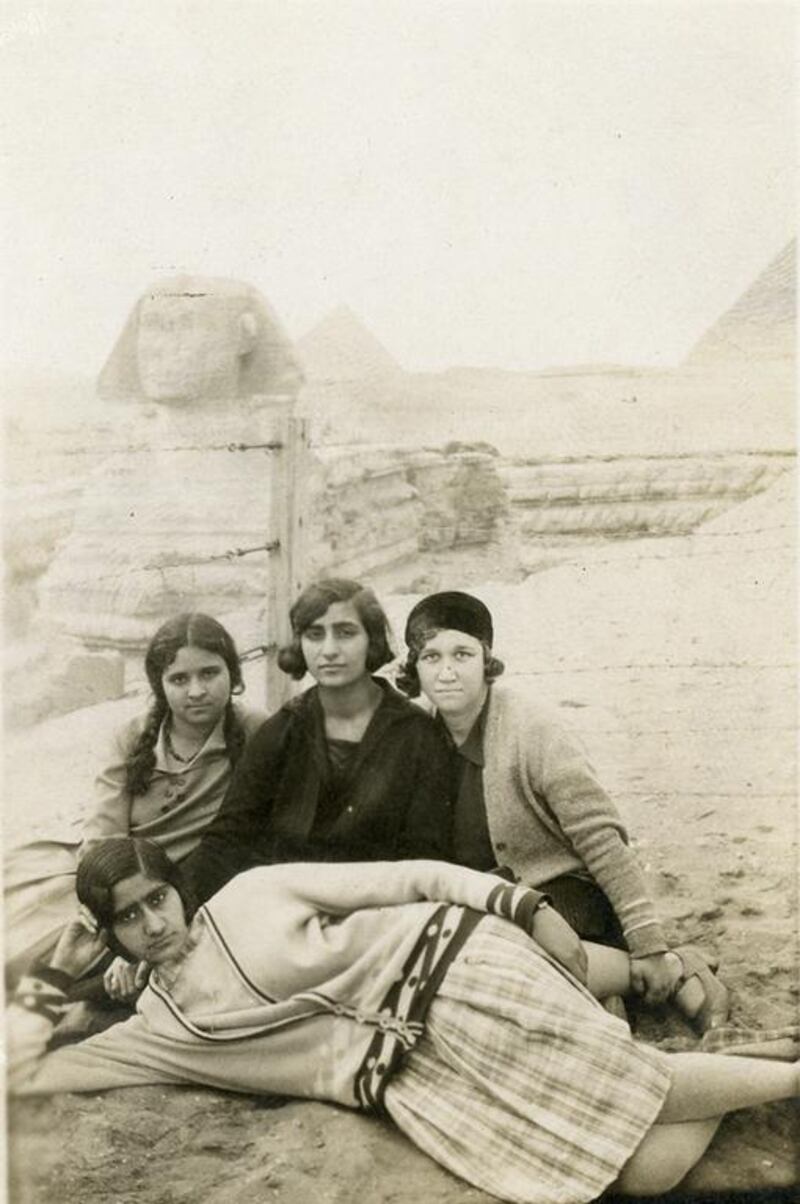 A photo of four unknown women in Egypt, the year also unknown, from the Yasser Alwan Collection at NYUAD. Courtesy Akkasah, the Centre for Photography, NYUAD