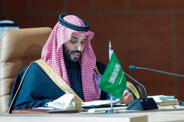 A handout picture provided by the Saudi Royal Palace on January 5, 2021, shows Crown Prince Mohammed bin Salman speaking during the opening session of the 41st Gulf Cooperation Council (GCC) summit in al-Ula in northwestern Saudi Arabia. Saudi Arabia's Crown Prince Mohammed bin Salman said that the Gulf states had signed an agreement on regional "solidarity and stability" at a summit aimed at resolving a three-year embargo against Qatar. - RESTRICTED TO EDITORIAL USE - MANDATORY CREDIT "AFP PHOTO / SAUDI ROYAL PALACE / BANDAR AL-JALOUD" - NO MARKETING - NO ADVERTISING CAMPAIGNS - DISTRIBUTED AS A SERVICE TO CLIENTS / AFP / Saudi Royal Palace / BANDAR AL-JALOUD / RESTRICTED TO EDITORIAL USE - MANDATORY CREDIT "AFP PHOTO / SAUDI ROYAL PALACE / BANDAR AL-JALOUD" - NO MARKETING - NO ADVERTISING CAMPAIGNS - DISTRIBUTED AS A SERVICE TO CLIENTS