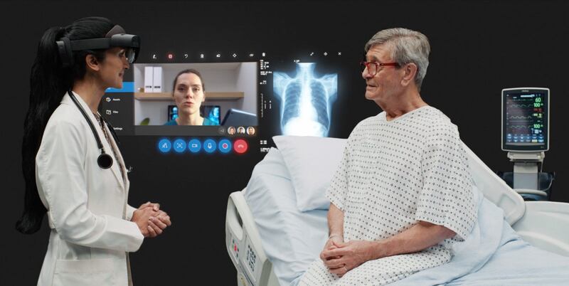 Microsoft says HoloLens 2 in health care will be able to enhance patient treatment. Photo: Microsoft