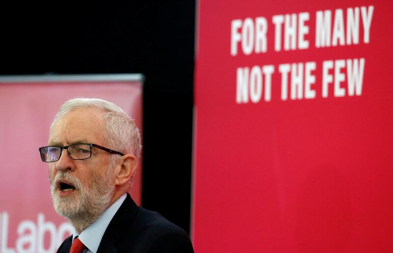 FILE PHOTO: Britain's opposition Labour Party leader Jeremy Corbyn speaks on new digital infrastructure policy as part of his general election campaign in Lancaster, Britain November 15, 2019. REUTERS/Andrew Yates/File Photo