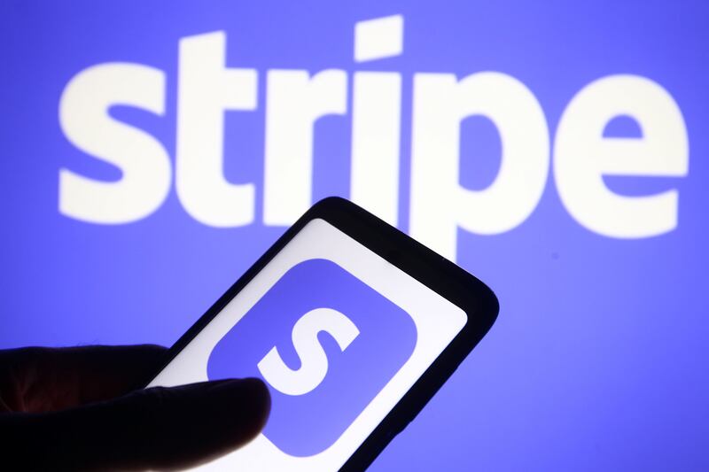 In this photo illustration a Stripe logo of a financial services company seen displayed on a smartphone. (Photo by Pavlo Gonchar / SOPA Images/Sipa USA)No Use Germany.