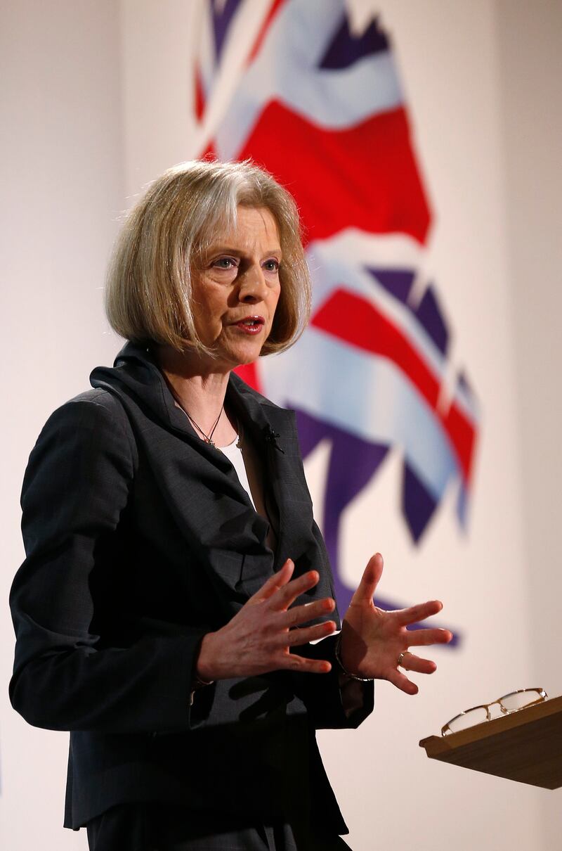 Ms May, when she was home secretary, at the Conservative Party's annual Spring Forum in 2012 in London