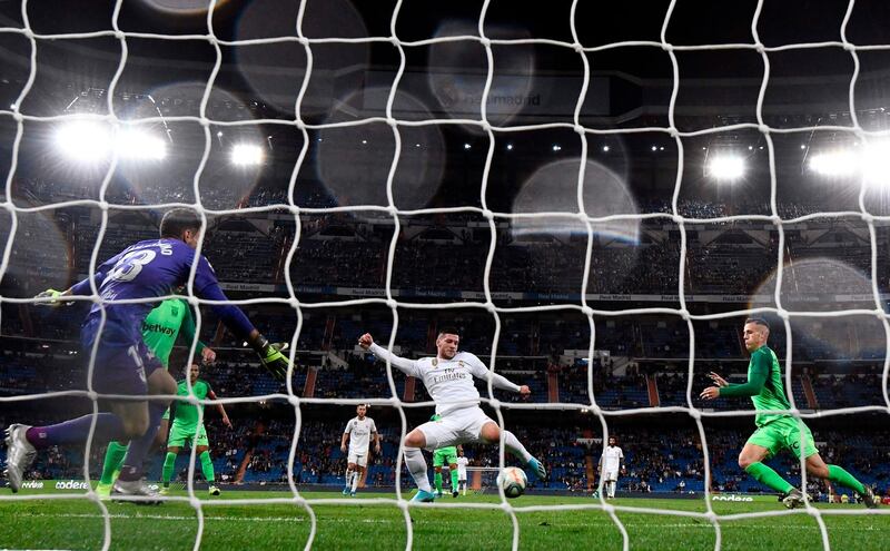 Luka Jovic scores for Real Madrid. AFP
