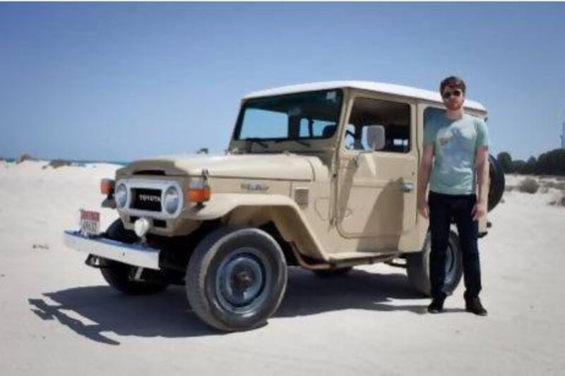 Max Stanton with his Toyota Land Cruiser FJ40. Razan Alzayani / The National