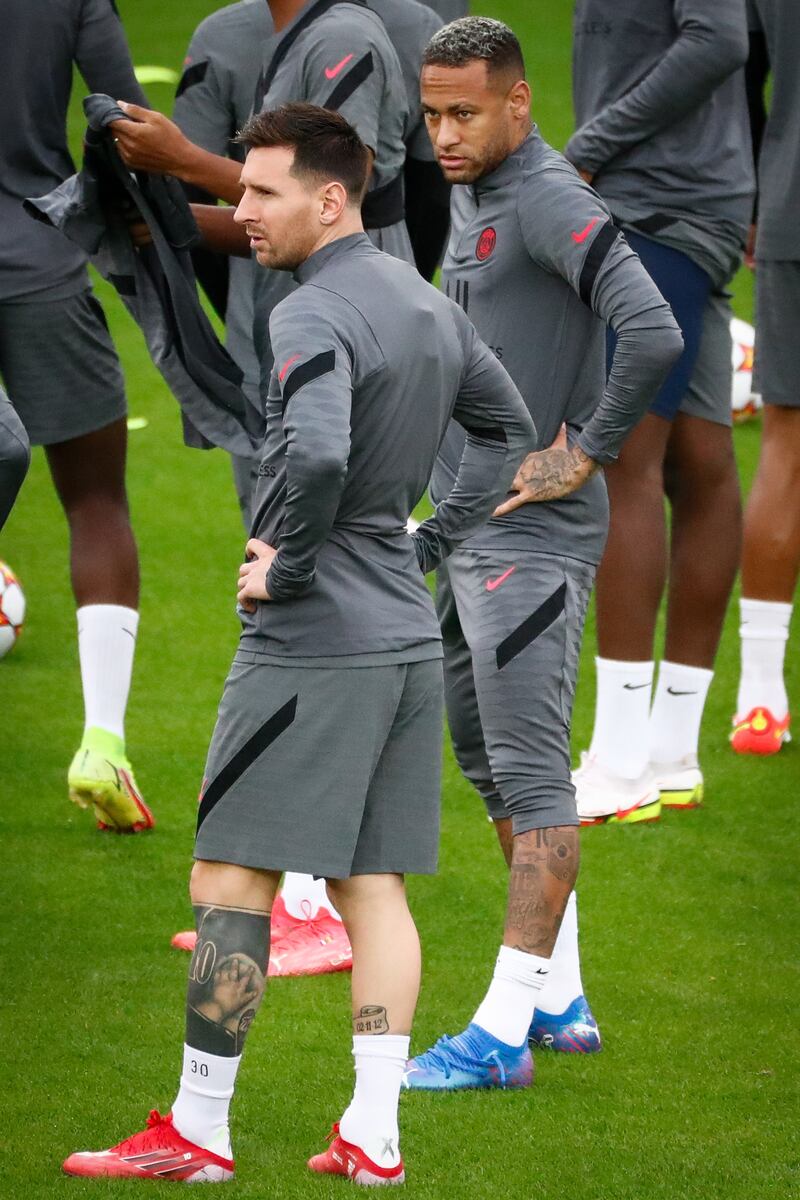 Lionel Messi alongside Neymar. EPA