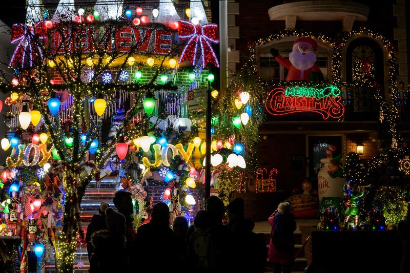  Dyker Heights residents leave their decorations up through the new year.  AFP