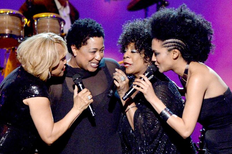 From left, Darlene Love, Lisa Fischer, Merry Clayton and Judith Hill. Kevork Djansezian / Getty Images / AFP