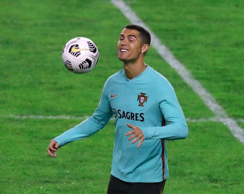 Portugal's Cristiano Ronaldo training. EPA