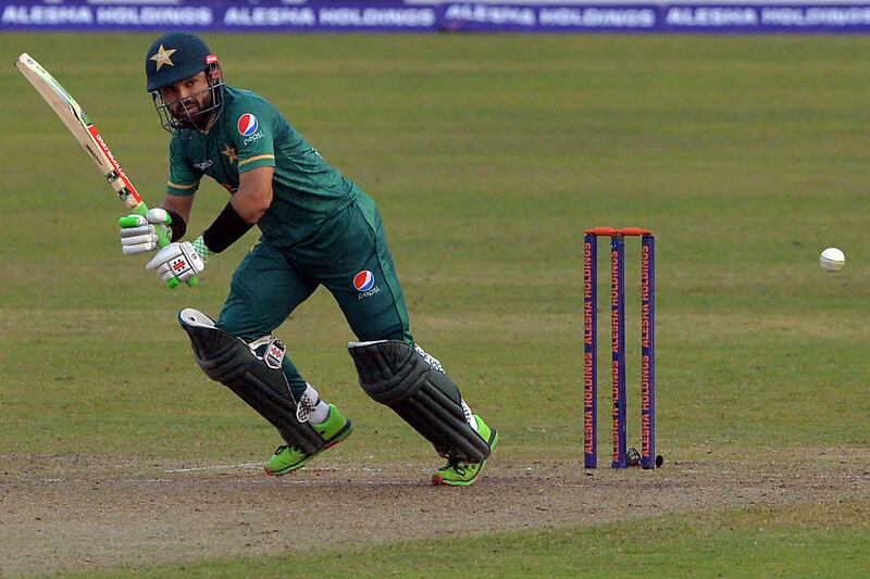 Pakistan's Mohammed Rizwan at the Sher-e-Bangla National Cricket Stadium in Dhaka. AFP