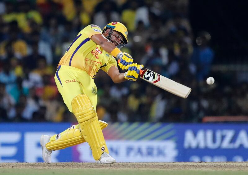 Chennai Super Kings' Suresh Raina plays a shot during the VIVO IPL T20 cricket match between Chennai Super Kings and Royal Challengers Bangalore in Chennai, India. AP Photo