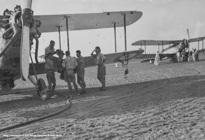 A rest from refuelling aircraft at Sharjah during the 1930s. Photo: Wing Commander H G L Allsop Collection © John Allsop / Sharjah Museums Authority