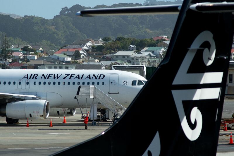 Air New Zealand planes wait  for passengers at Wellington International Airport. AFP