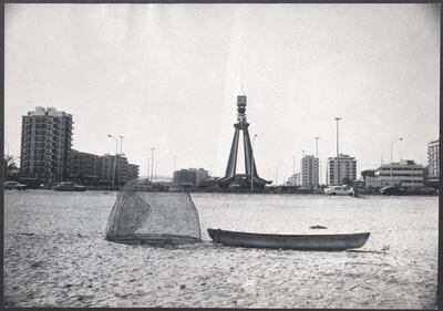 Clock Tower roundabout on Corniche Street, Abu Dhabi, circa 1970. Copyright Zaki Nusseibeh. Courtesy of the Akkasah Center for Photography