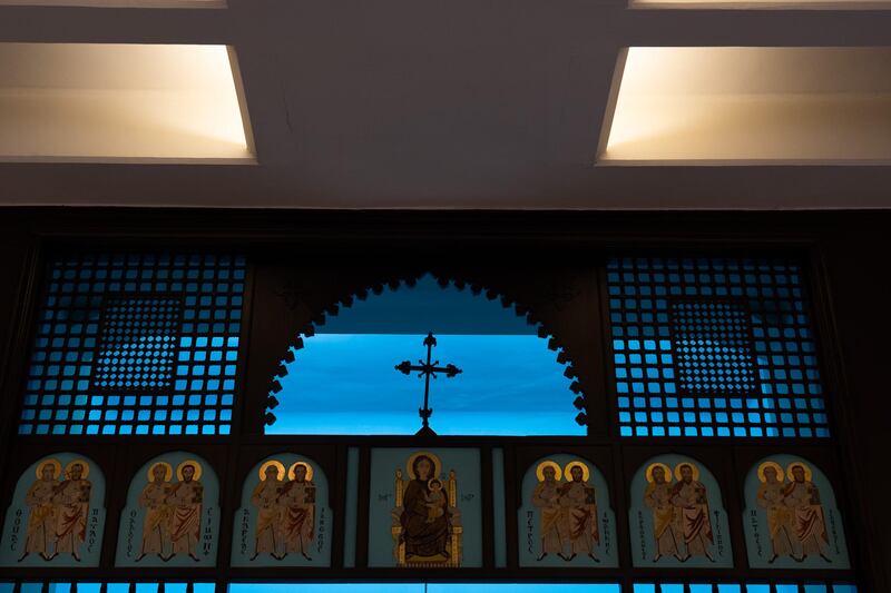 Christian icons adorn the chapel. Mahmoud Nasr / The National