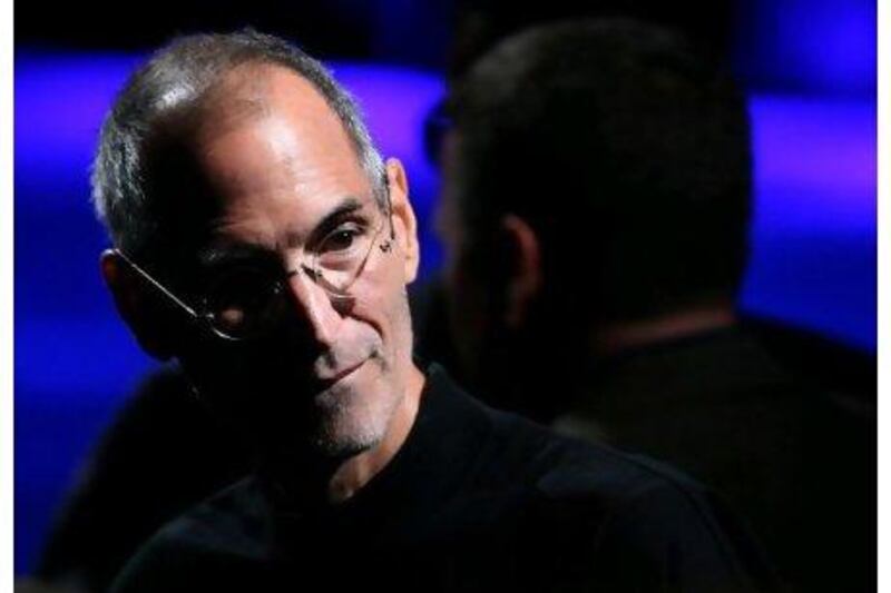 Steve Jobs in September, 2009 at an event in San Francisco to announce a new version of iTunes.