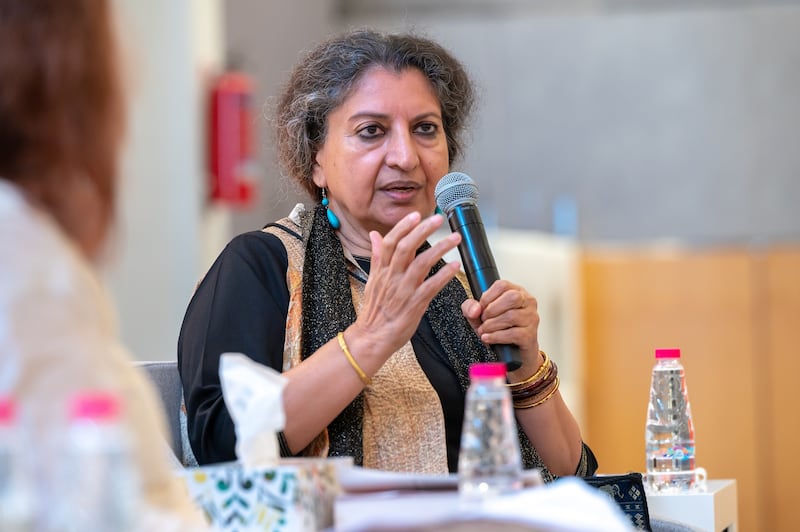 Geetanjali Shree. Her award-winning novel 'Tomb of Sand' follows the life of Ma, an 80-year-old woman who slips into depression after the death of her husband. Photo: Sharjah Book Authority
