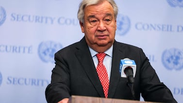 UN Secretary General Antonio Guterres speaks at the UN headquarters in New York. AFP