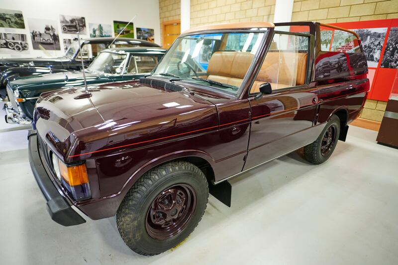 A 1974 Range Rover Royal ceremonial state vehicle used by the British royal family on display at the Heritage Motor Centre in Warwickshire. Alamy