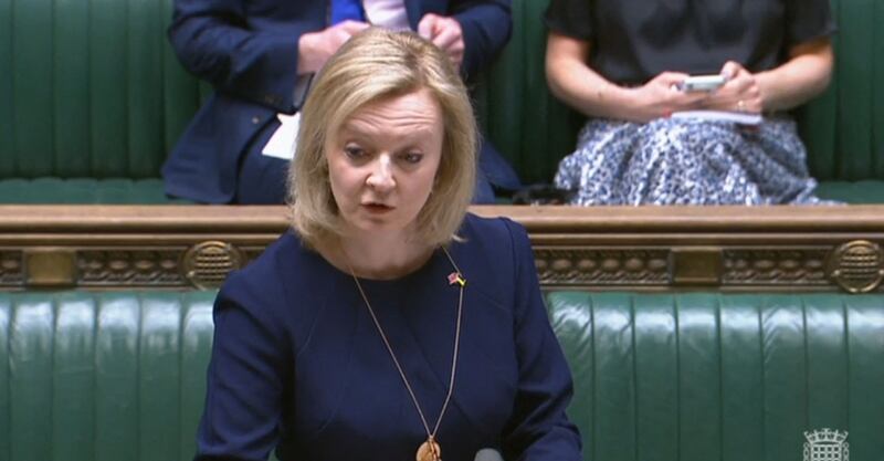 Britain's Foreign Secretary Liz Truss condemned reports of the abduction of civilians in eastern Ukraine. AFP