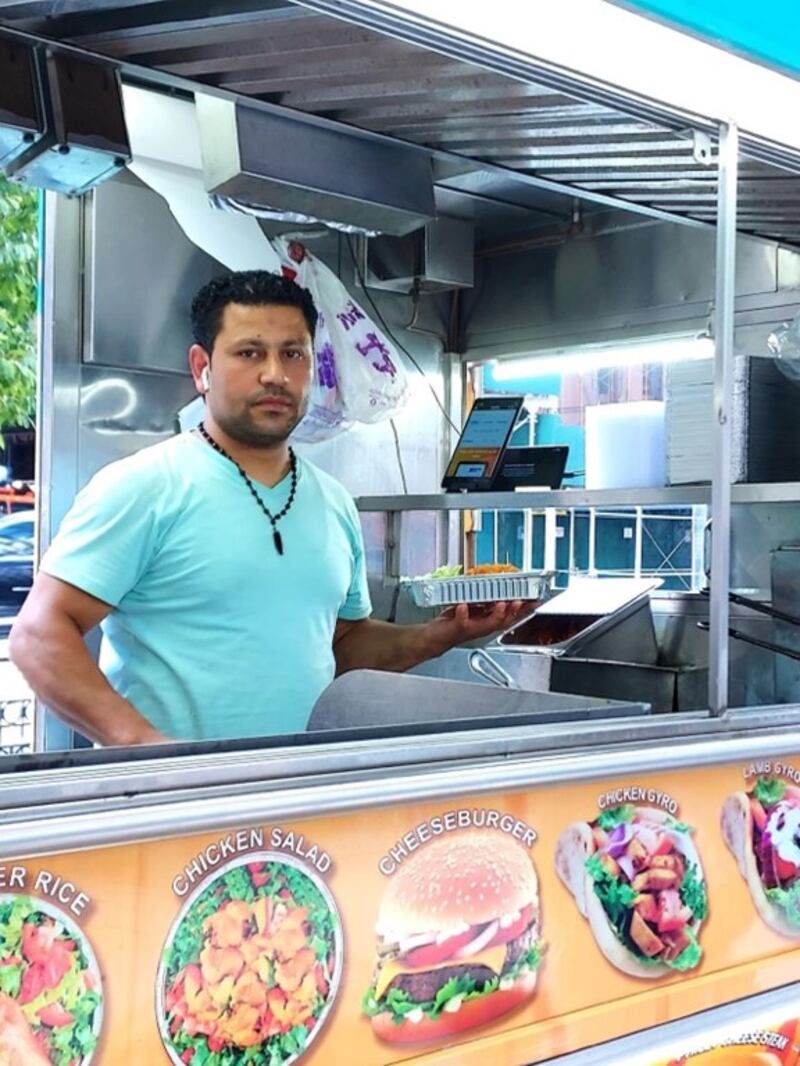 An Egyptian halal food vendor in Manhattan