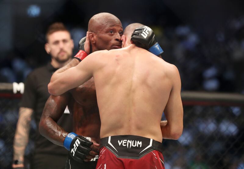 Muhammad Mokaev beat Malcolm Gordon by third-round submission at UFC 280 in Abu Dhabi. Chris Whiteoak / The National