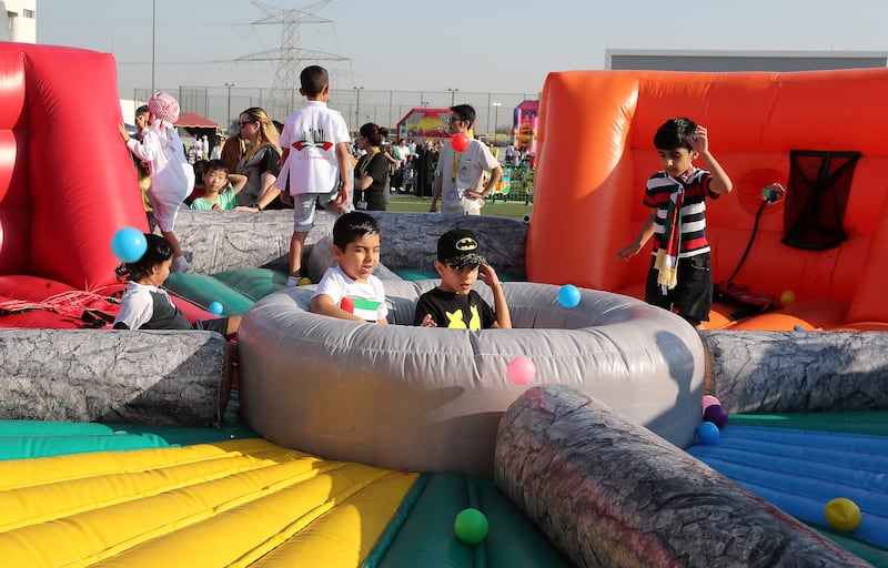 A bouncy castle at Gems Wellington Academy Al Khail